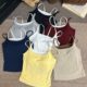 Spice Girls Pure Desire for Wind Fake Two-piece Camisole Small Vest Bow Back Fixed Cup with Chest Pad Underwear Women's Outer Wear