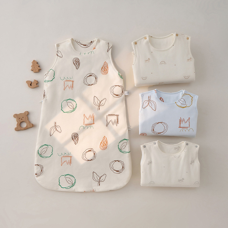 Baby Sleeping Bag Autumn and Winter Thin Cotton Baby Quilted Sleeveless Vest Style Newborn U-Shaped Leg Wrap All-In-One Anti-Kick Quilt