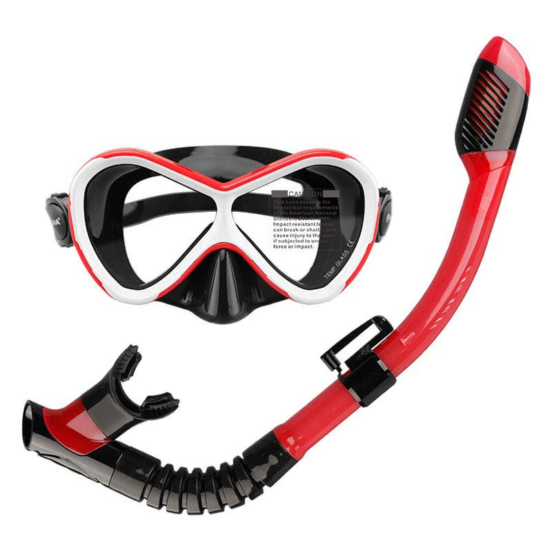 Детское полностью сухое снаряжение для подводного плавания для обучения плаванию, силиконовая маска для подводного плавания из закаленного стекла, набор трубок