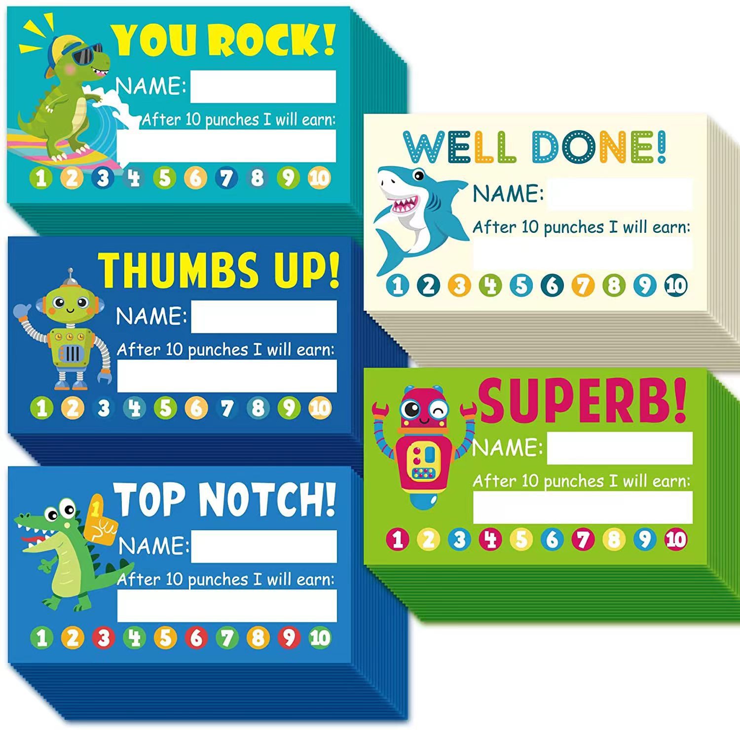 跨境50张/包5*9厘米忠诚奖励卡学生奖励卡适用于商务教室学生教师