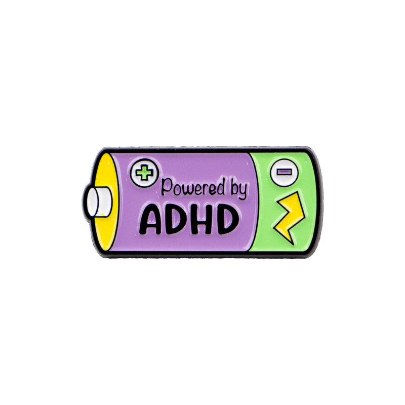 多动症语录胸针电池造型卡通金属徽章创意饰品勋章服装胸针|undefined