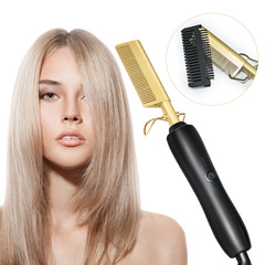 Hair curling comb, copper comb, dry and wet two-in-one curling iron, household hair curling and straightening multi-function bangs straightening comb, beard comb, wholesale