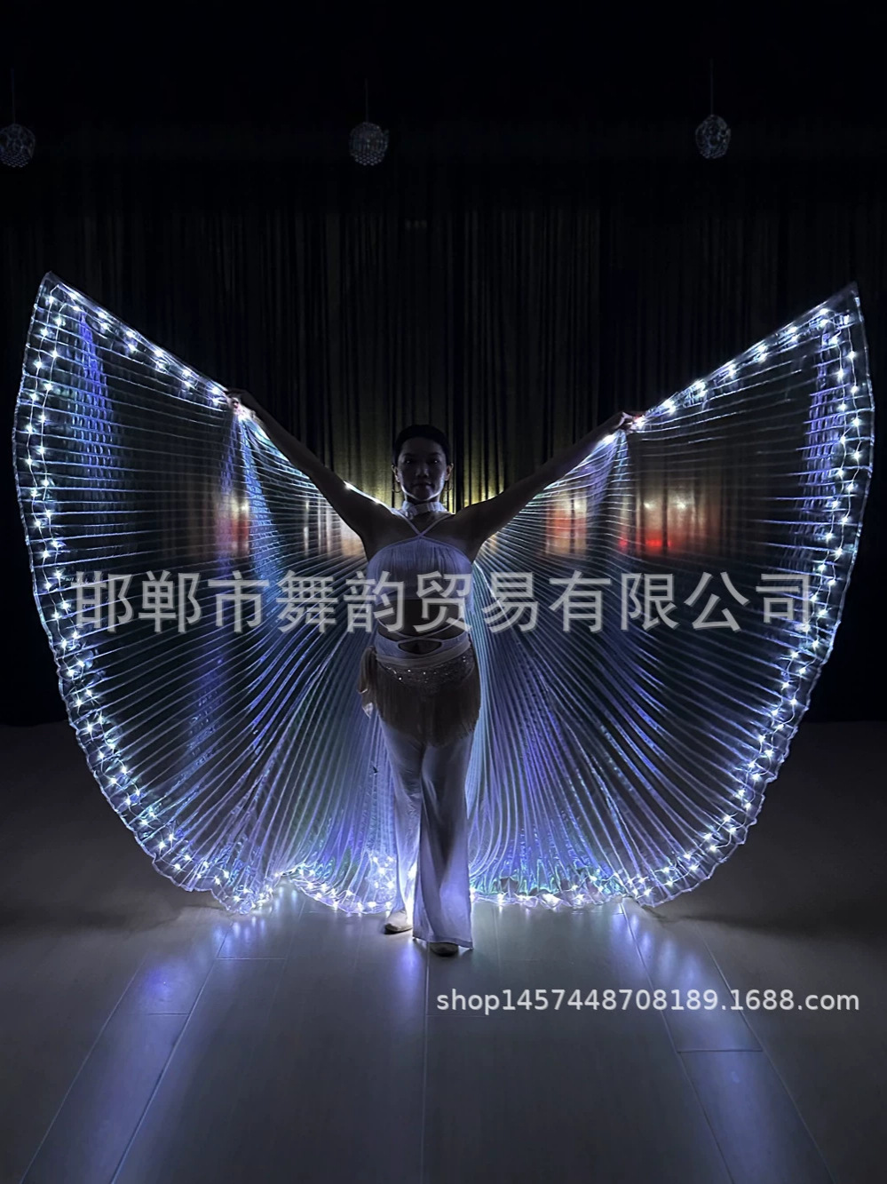 Accesorios de espectáculo de escenario danza alas de hadas iluminadas LED fiesta cosplay luz blanca fábrica directa