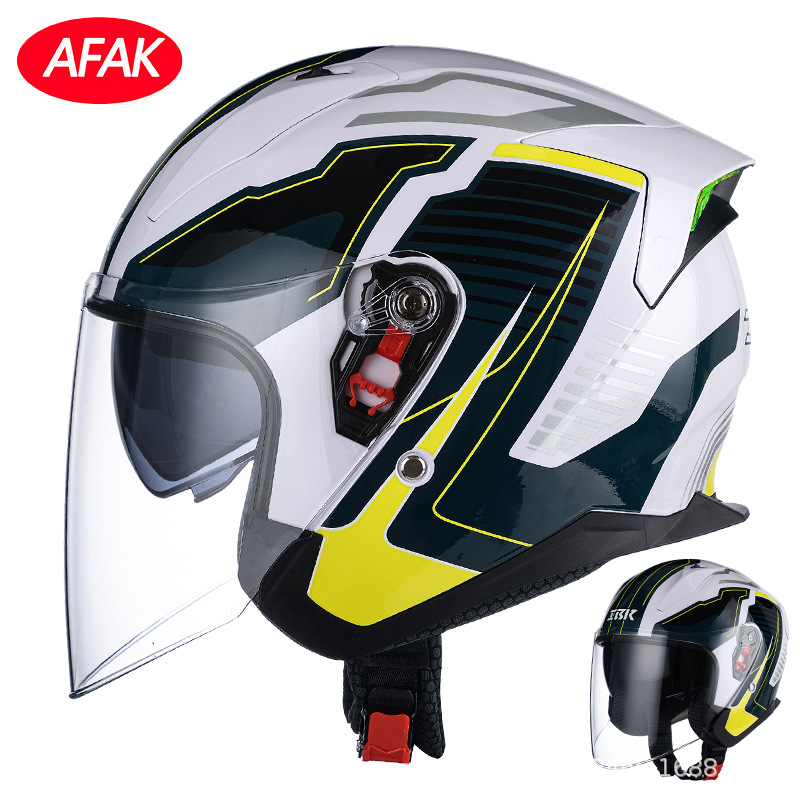 Fabricante 3C certificado motocicleta de doble cara espejo casco invierno hombres y mujeres motocicleta eléctrica casco de seguridad medio casco al por mayor