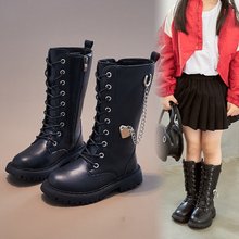 女童时装靴2023年韩版秋季新款儿童英伦风靴子女童皮靴