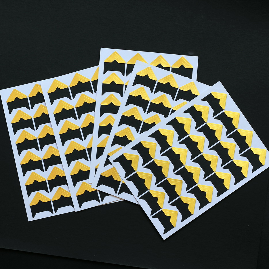 레트로 골드 코너 스티커 5개