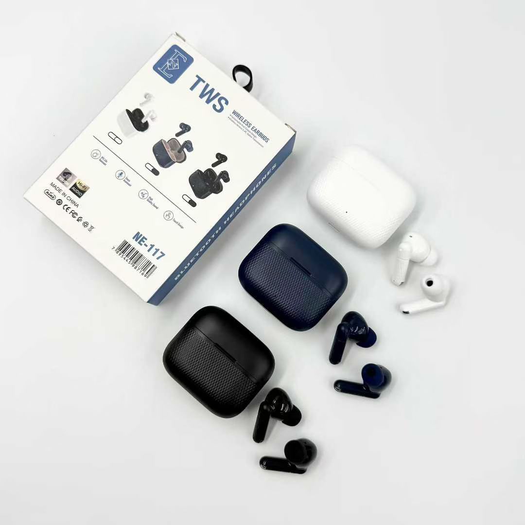 Transfronterizo NE - 116 cuero auriculares Bluetooth inalámbricos de alta calidad de sonido de doble oído inalámbrico tipo TWS estéreo