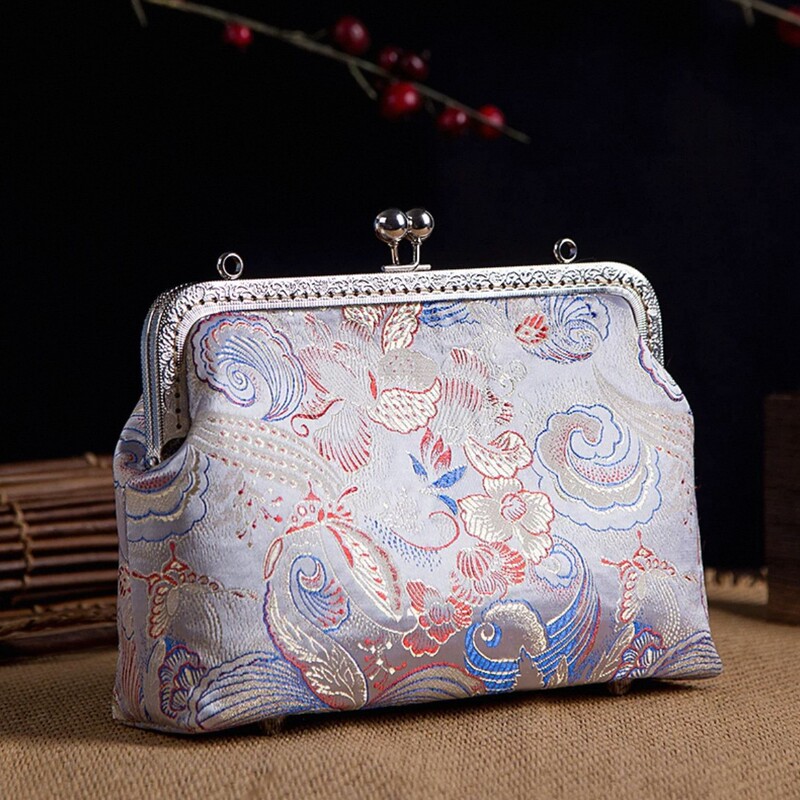中国風刺繍口金バッグdiy材料バッグ新中国式バッグレトロ晩餐カバンハンドバッグ|undefined