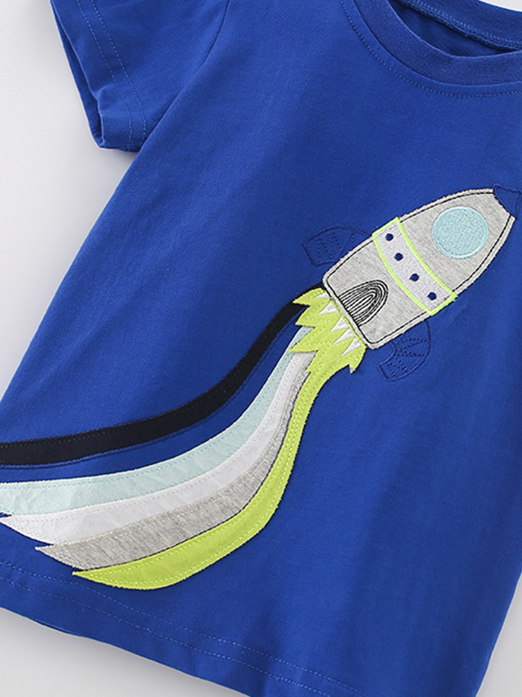 Camiseta transfronteriza malwee para niños verano nuevo estilo europeo y americano de niños de cuello redondo de manga corta chaqueta casual para niños