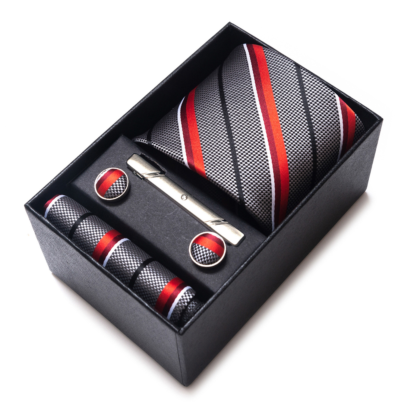 Set de Caja de Regalo con Corbata de Negocios para Hombre de Rayón Jacquard para Boda