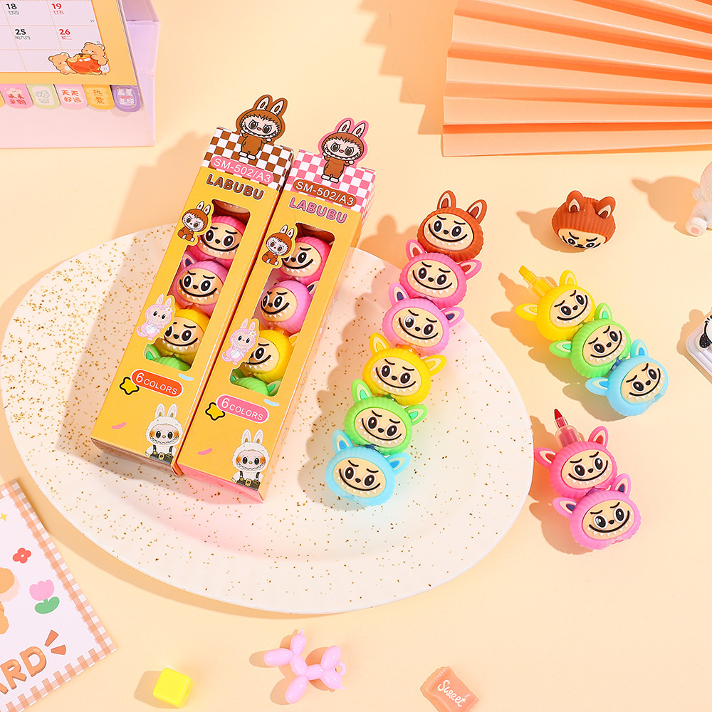 5 colores creativos de tela pequeña lápiz de brillo lápiz de dibujos animados lápiz de empalme de cuentas de mano lápiz de graffiti DIY lápiz de marca