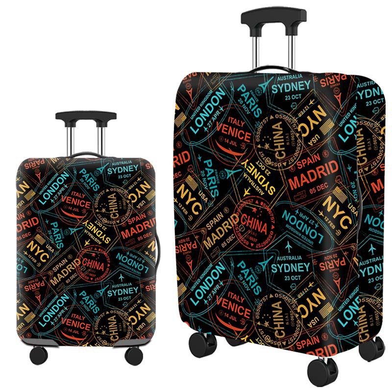 cubierta de maleta gruesa y resistente al desgaste cubierta de caja elástica caja de tracción cubierta de polvo cubierta de maleta de viaje impresión completa