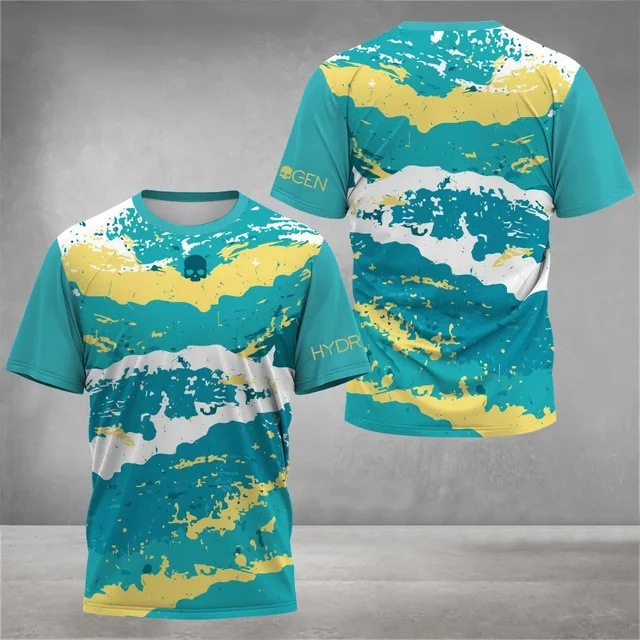 2025 venta caliente moda 3D impresión digital para hombres deportes deportes suelta transpirable manga corta cuello redondo camiseta en stock