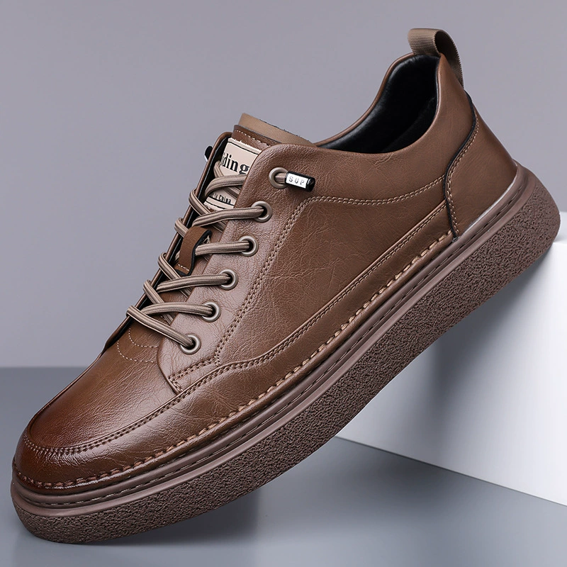 2024 весна и осень новая мужская обувь с одной педалью трансграничная мягкая подошва, дикая повседневная бизнес повседневная кожаная обувь для мужчин оптом