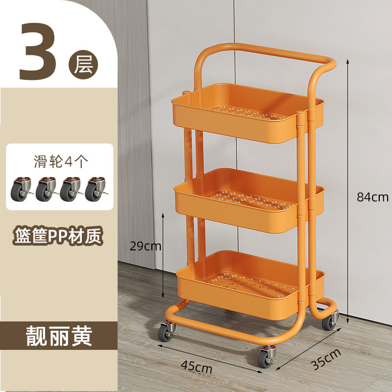 小型カート収納ラック卸売おもちゃスナックラック美容ネイルカート越境家庭用可動式収納ラック|undefined