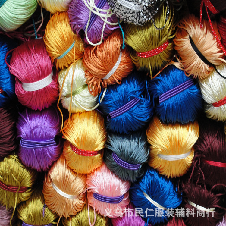 绒布束口袋编织中国结绳 5号DIY手工100多种彩色线材韩国线绳
