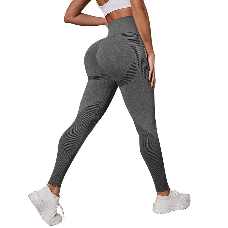 Ventas transfronterizas calientes sin costuras pantalon de gimnasio de caderas abdominales apretados cintura alta mel mel mel melon