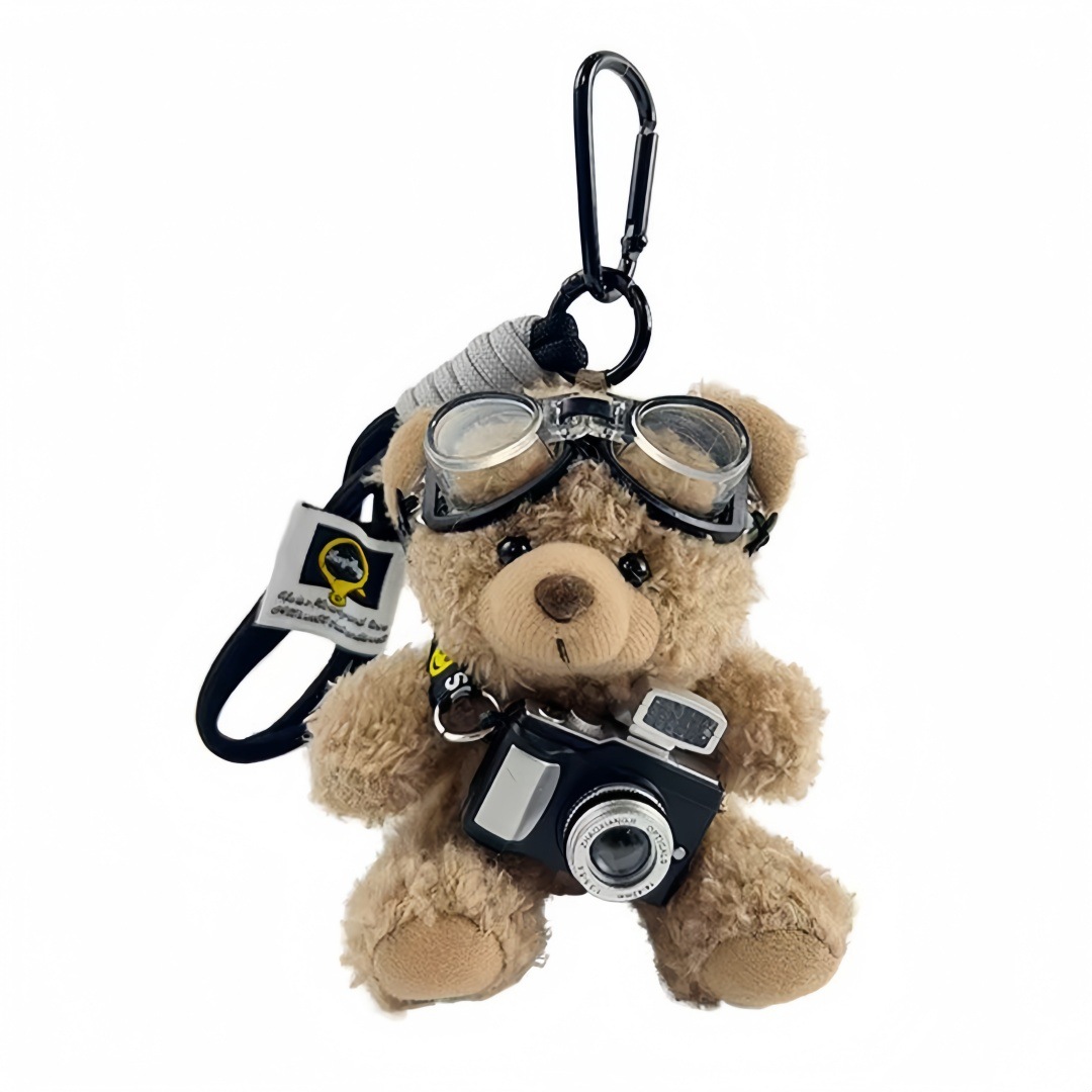 Camara original oso mochila colgante lindo bolso colgante muñeca muñeca pareja llavero regalo creativo