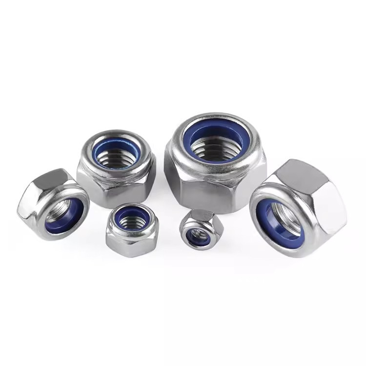 304不锈钢尼龙防松螺母/防松螺帽防滑螺母锁紧螺母M4/M5—M20