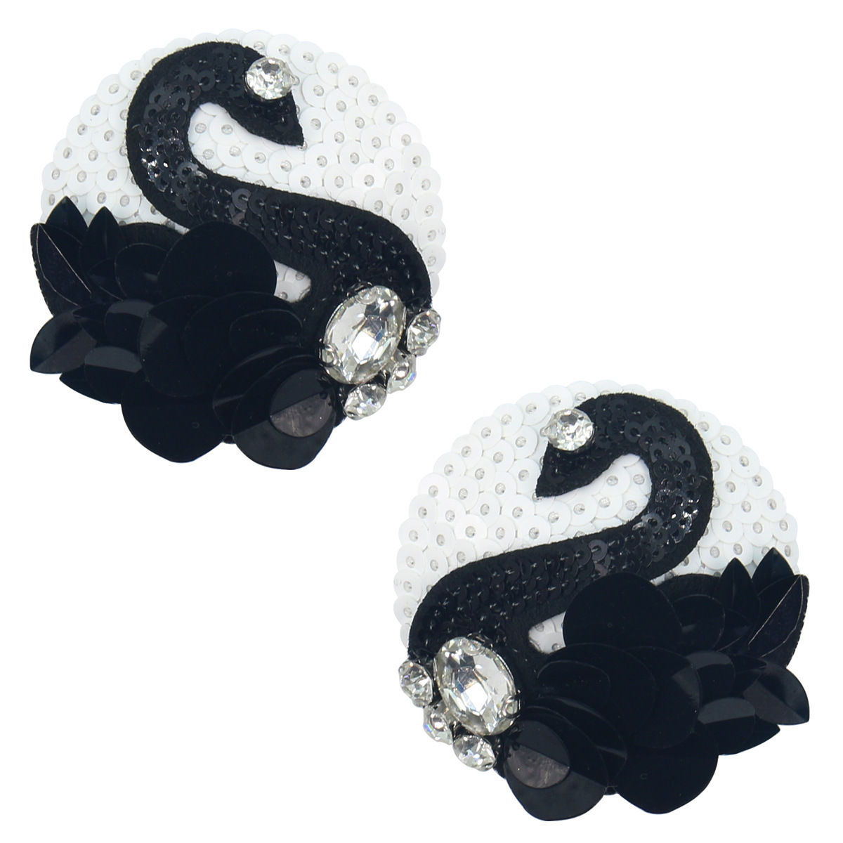 흰색 바탕에 검은 백조