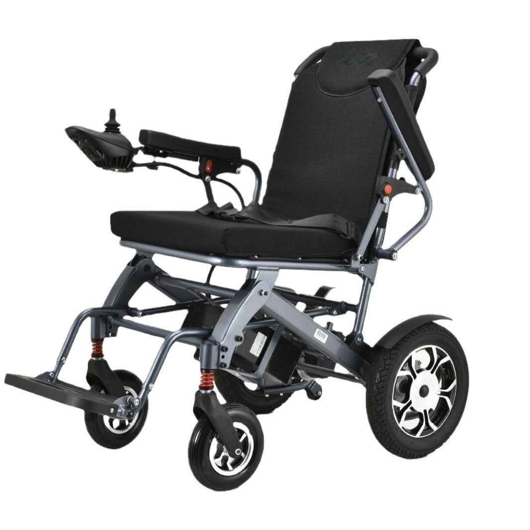 YOHHA aleación de aluminio ligera silla de ruedas eléctrica con capacidad de carga 150kg sistema de freno electromagnético doble motor inteligente