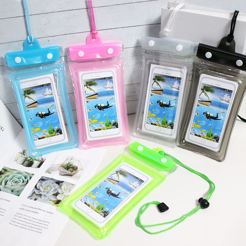 Tri-fold airbag Velcro mobile phone waterproof bag transparent diving mobile phone case seaside swimming upstream floating touch screen