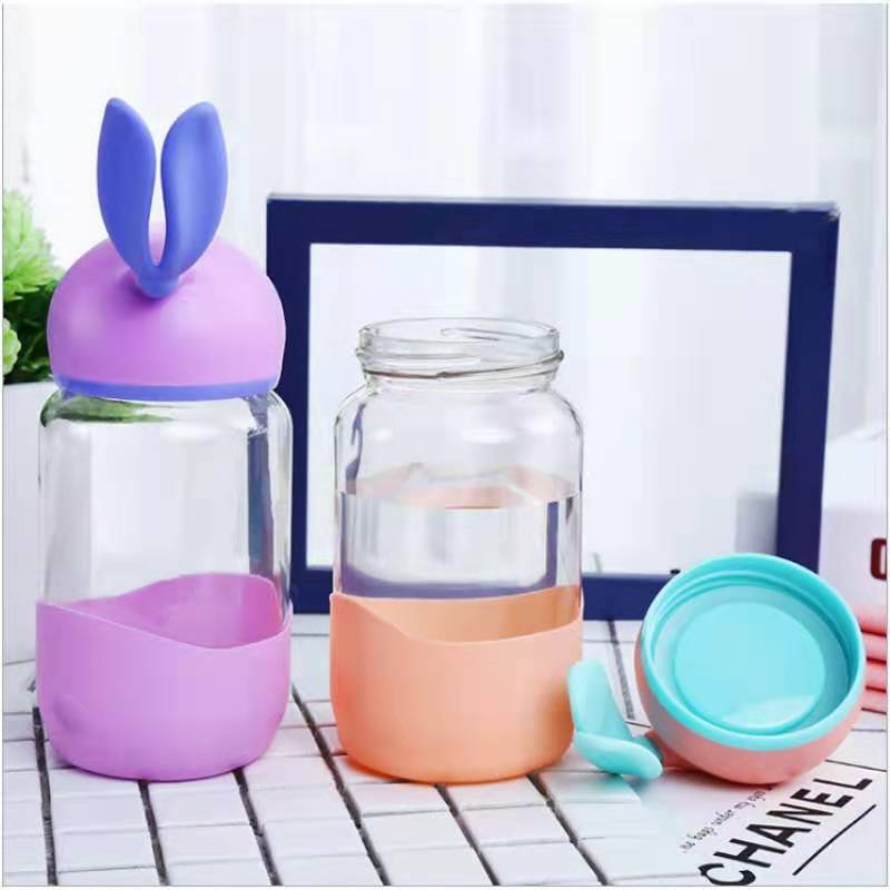 可爱兔子水杯花茶杯学生礼物儿童便携随手杯支持开业礼品制作logo