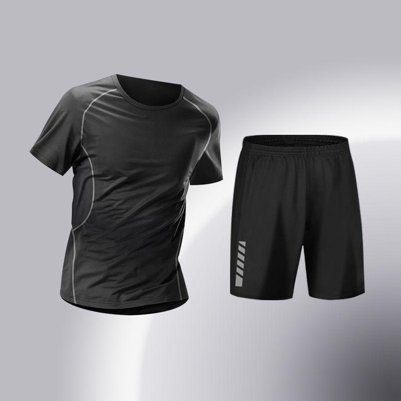Ropa de fitness para hombres, traje de entrenamiento de baloncesto de alta elasticidad, traje deportivo de secado rápido, traje deportivo de corrida de la mañana, traje deportivo de bicicleta