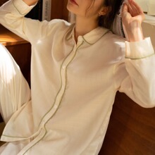 大气简约提花天丝系列大提花睡衣套装可外穿休闲情侣款家居服