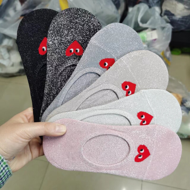 Summer Thin Silk Cotton Blended Women's Boat Socks Simple Shiny Silk Love Eyes Low Top Socks golobalone Korean Socks Summer Thin Silk Cotton Blended Women's Boat Socks Simple Shiny Silk Love Eyes Low Top Socks golobalone Korean Socks