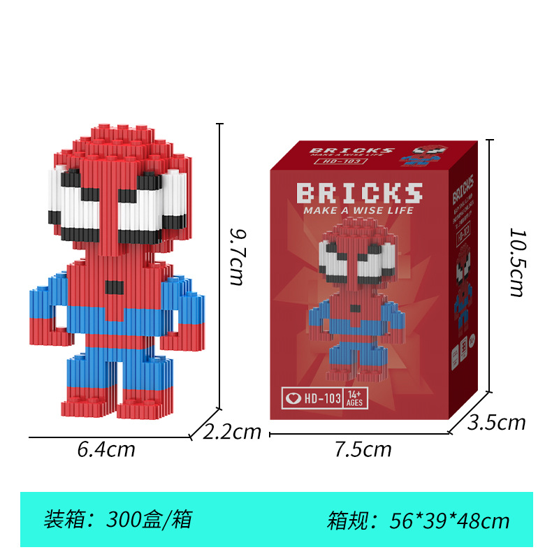 Compatible transfronterizo muñeca de dibujos animados creativos de Lego, pequeñas partículas, juguetes educativos ensamblados, bloques de construcción, regalos para estudiantes al por mayor