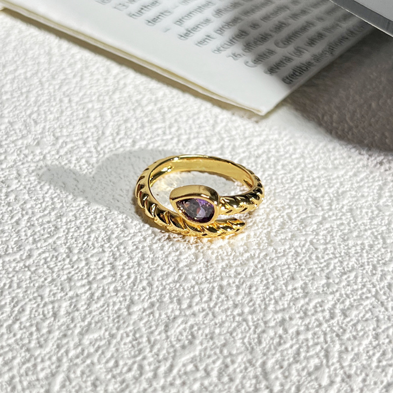 6g Weight Zircon Inlay Material Open Rings Classification Adjustable Ring Size 1 Piece Quantity Daily Occasion Copper Material Snake Pattern All Seasons Season Women's Gender Inlay Design IG Style Style Wholesale Jewelry IG Style Snake Copper Zircon Inlay Open Rings 10
