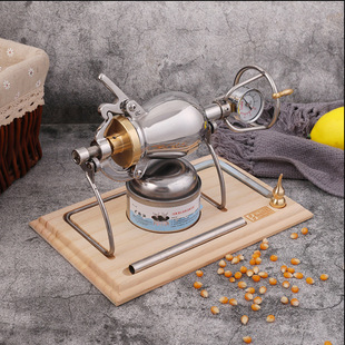 Household Mini Popcorn Machine Grain Amplifier 304 Stainless Steel Old-Fashioned Hand-Cranked Popcorn Stove New Style