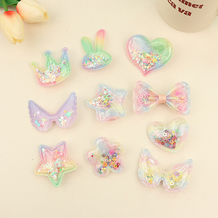 quicksand sequins five-pointed star hairpin children's hair accessories little girl temperament hairpin bangs clip super cute broken hairpin