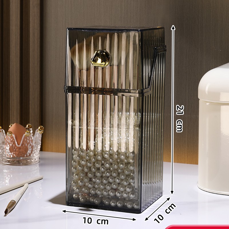 Maquillaje Cepillo tubo de almacenamiento a prueba de polvo con tapa Luz de lujo gran relleno Perla ceja Lápiz Delineador de Ojos de gran capacidad cepillo cubo