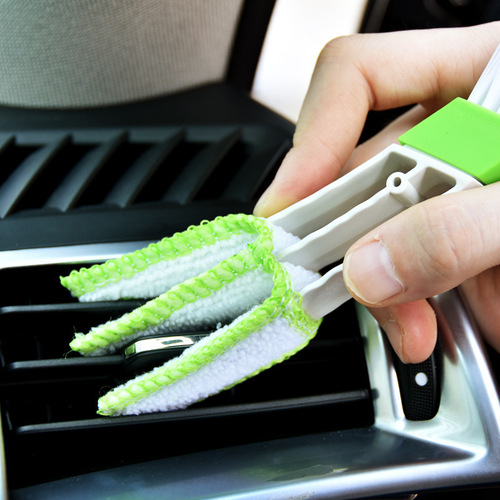 Car air conditioner air outlet double-head brush angel car interior dust cleaning tool cleaning car gap brush