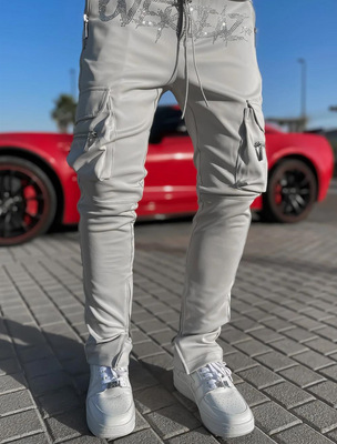 Cross border new pattern Trend Multiple pockets Velcro Overalls Men&#39;s sports pants