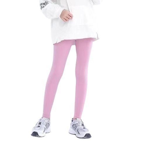 Children's Clean Color Shark Pants Spring Summer Thin Outerwear Stylish Sport Leggings for Older Children Elastic Girl Yoga Pants