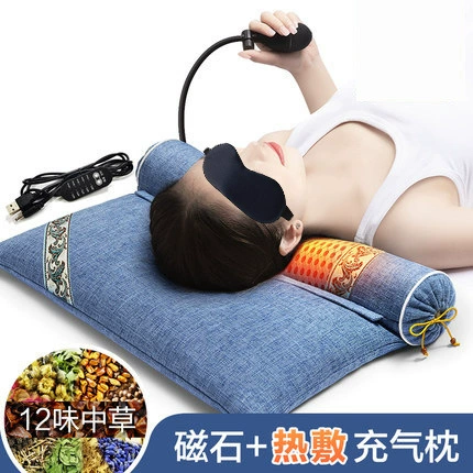 Надувной горячий компресс китайская медицина цветы и растения гречневая полынь Шейная Подушка спальная специальная защита шеи цилиндрическая коррекция тяги производители
