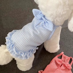 Summer Thin Breathable Dog Princess Style Suspender Skirt Teddy Bichon Pomeranian Schnauzer Pet Clothes Summer