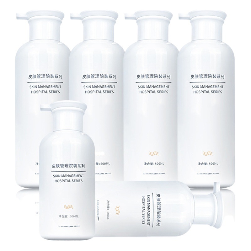 Beauty salon with large bottles of hospital lotion facial care massage cream cleansing cream cleansing moisturizing skin care products wholesale