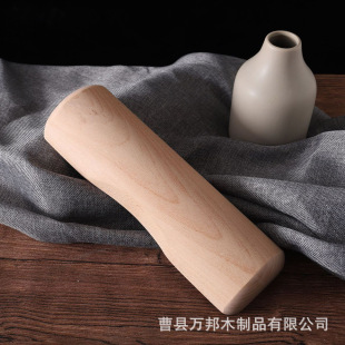 Cross-Border Solid Wood Cervical Spine Pillow Wooden Pillow Beech Low Neck Pillow Hard Pillow Cervical Spine Whole Wood Log Pillow Wholesale