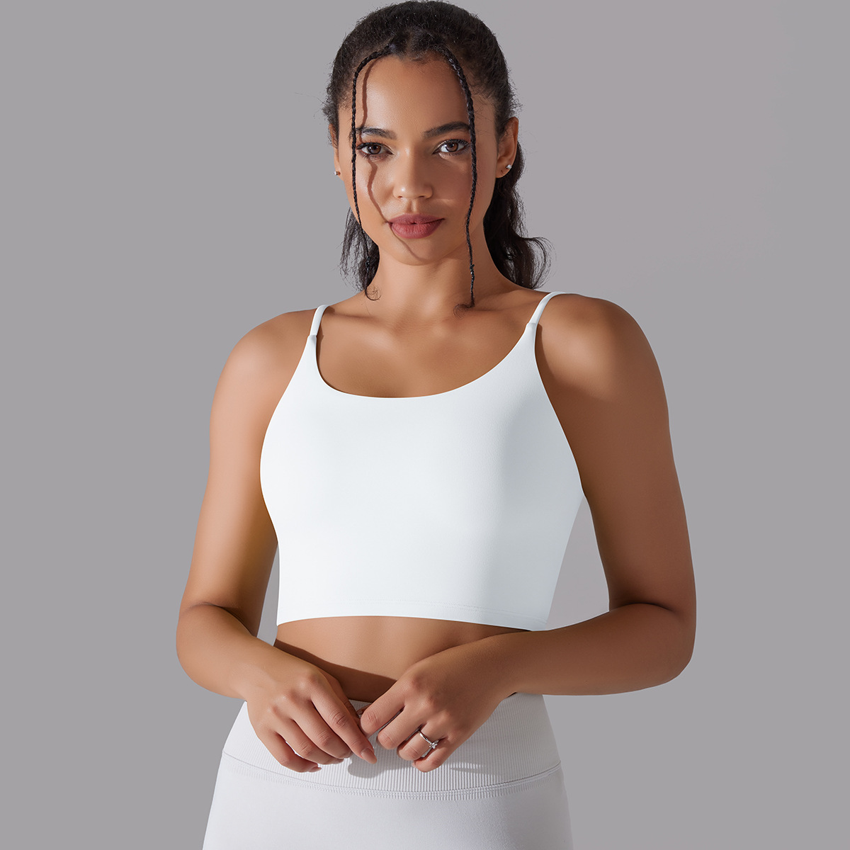 Simple Style Solid Color Nylon Cotton Blend U Neck Active Tops Vest display picture 17