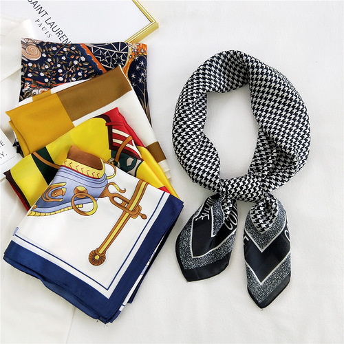 70 small square scarf, long silk scarf for women, spring, autumn and summer neck gaiter, neck thin scarf, gauze scarf with suit shirt