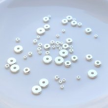 保色铜镀银色光面隔片散珠圆形垫片3-8mm大小diy手串佛珠饰品配件