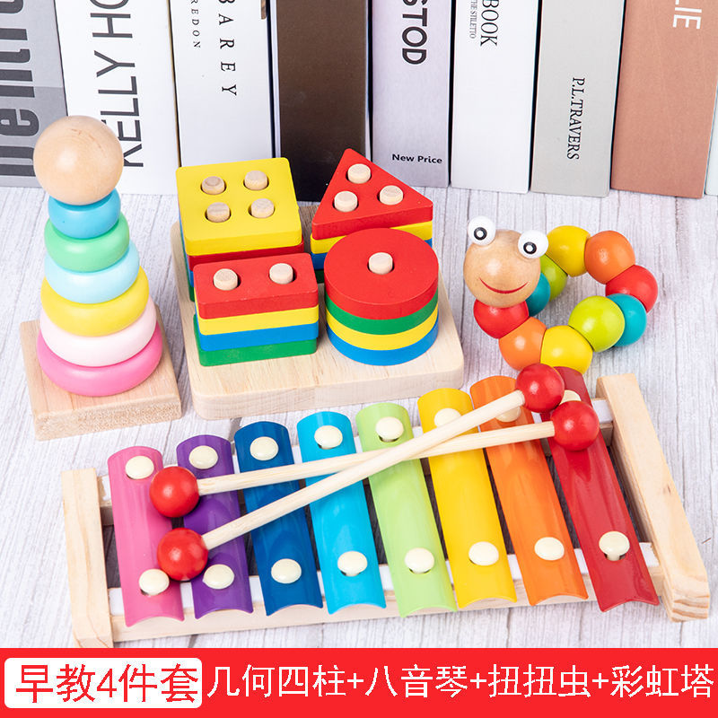 기하학적 4 열 + 옥타브 + 꼬인 웜 + 레인보우 타워