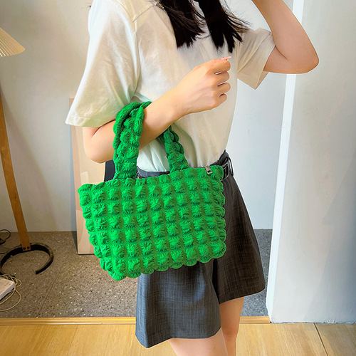 Bag  New Korean Style Pleated Honeycomb Clamshell Tote Bag Bubble Bag Fashion Shoulder Bag Women's Small Crossbody Bag