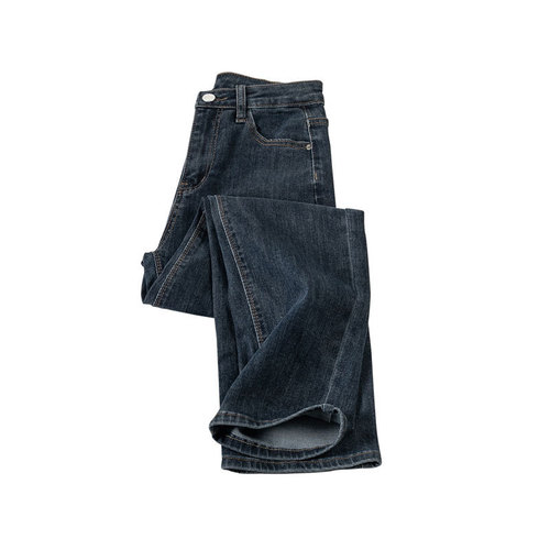 Korean-style petite straight-leg jeans for women: high-waisted, stretchy, slim-fit, plus-size, cropped cigarette pants perfect for spring, fall, and winter.