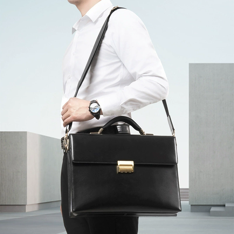 Handheld purse, capacious laptop, bag, business version, genuine leather