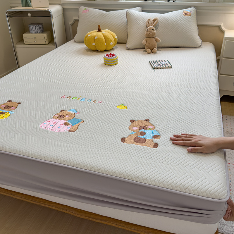 Cama de algodón tipo A gruesa cubierta de cama de una sola pieza cubierta protectora de colchón Simmons cuatro estaciones generales 2025 nuevo